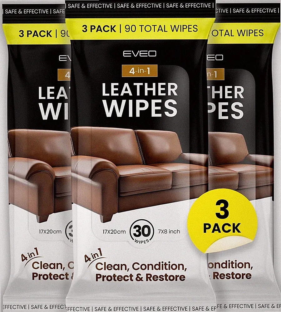 90 PCS 4in1 Leather Cleaner Conditioner Wipes for Couch Car Seat Furniture