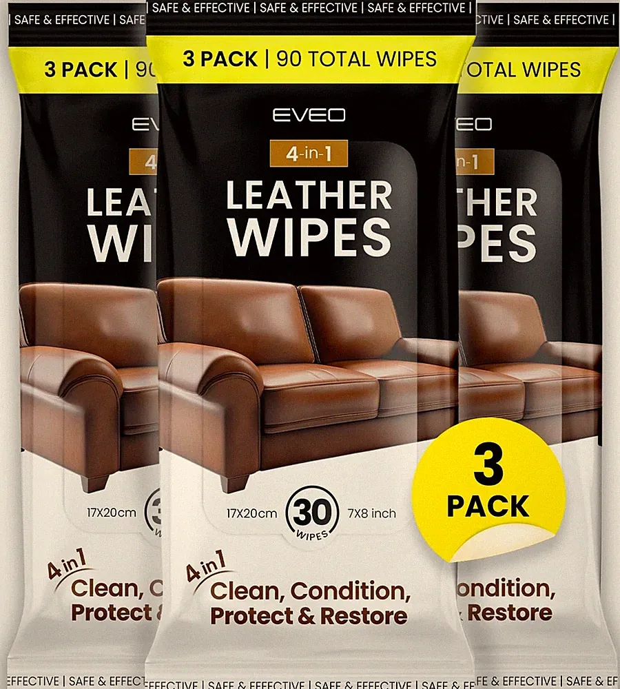 Leather Cleaner Wipes 4-in-1 Leather Cleaner and Conditioner for Furniture -...