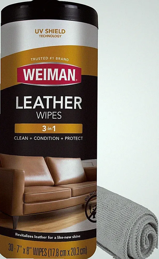 Leather Cleaner Wipes Set 30 Count Leather Conditioner cleaning kit