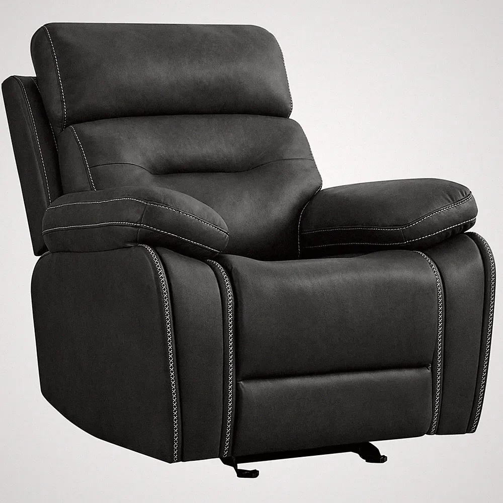 Leather Recliner Chair Manual Sofa Rocker for Adults with Overstuffed Arm for...