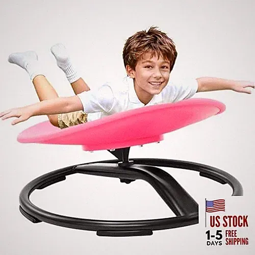 Spinning Chair for Autistic Kids (Ages 3-18) - 220LBS Capacity Metal Pink