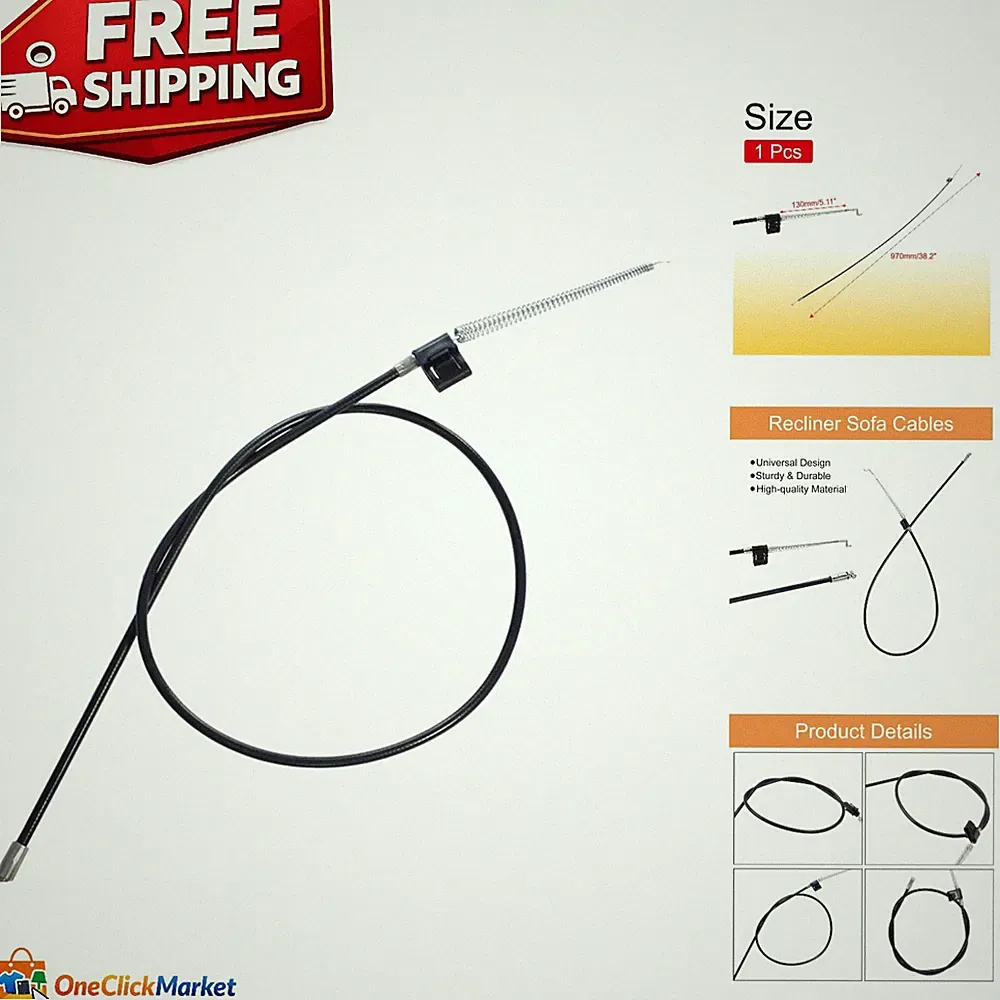 Universal 38.2in Recliner Cable - High-Quality Metal Replacement for Comfort